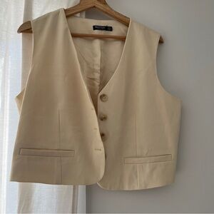 Cream beige vest waistcoat